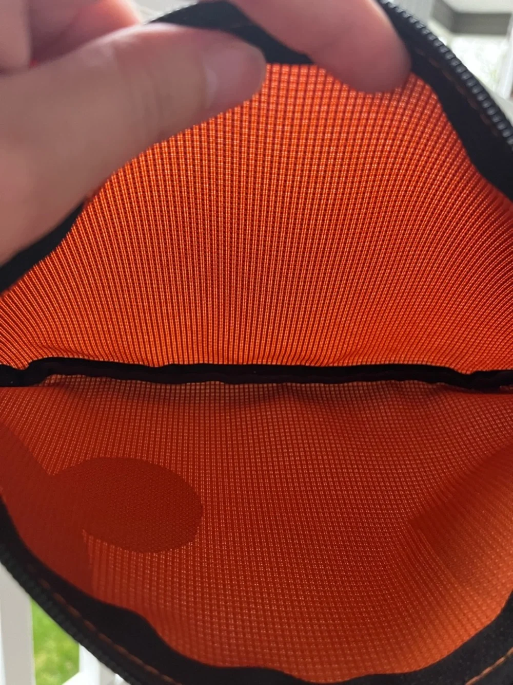 Penguin Print Orange Recycled Plastic Wristlet Clutch Pouch